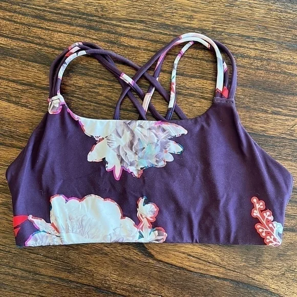 athleta HYPER FOCUSED PRINT BRA IN POWERVITA | Color: New Botanical | size M - Picture 1 of 8